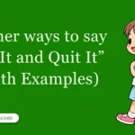 30 Other Ways to Say 'Hit It and Quit It' (With Examples)
