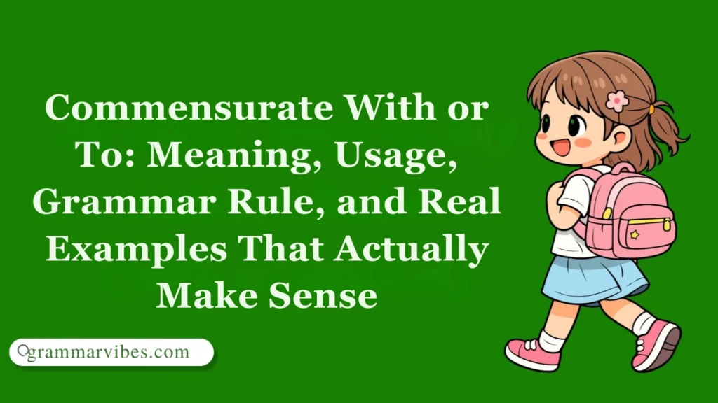 Commensurate With or To: Meaning, Usage, Grammar Rule, and Real Examples That Actually Make Sense