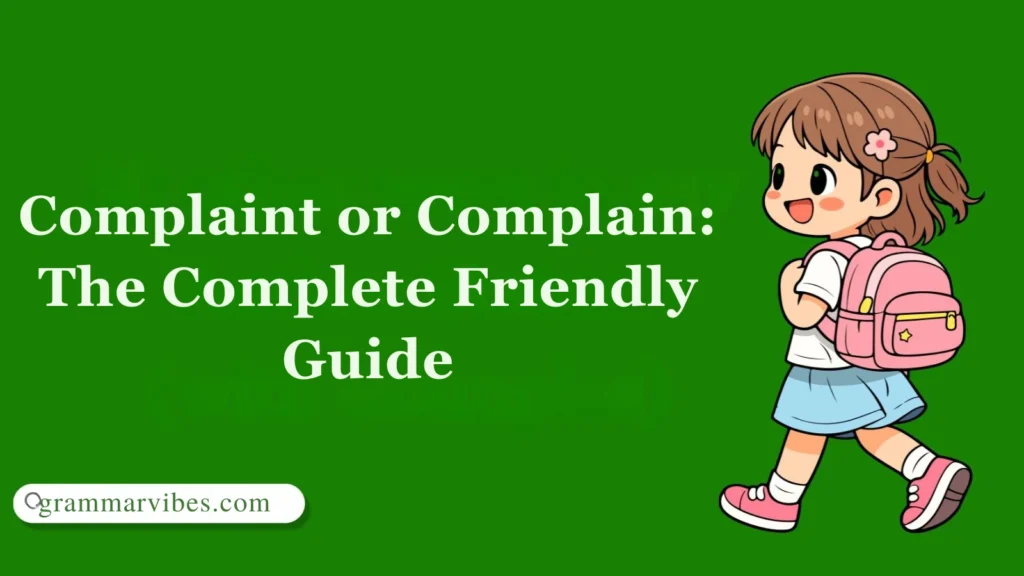 Complaint or Complain: The Complete Friendly Guide