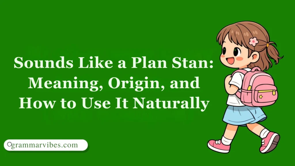 Sounds Like a Plan Stan: Meaning and Origin