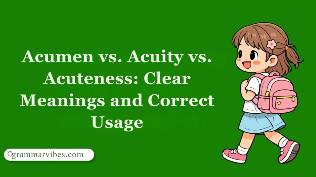 Acumen vs. Acuity vs. Acuteness: Clear Meanings and Correct Usage