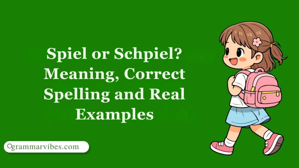 Spiel or Schpiel? Meaning, Correct Spelling and Real Examples