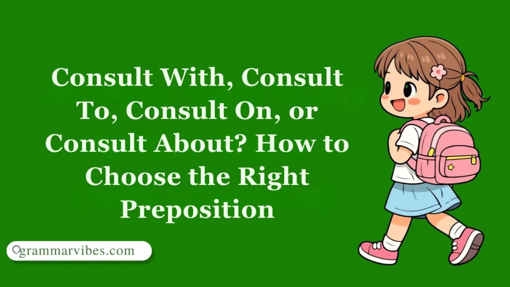 Consult With, Consult To, Consult On, or Consult About? How to Choose the Right Preposition
