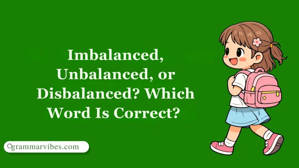 Imbalanced, Unbalanced, or Disbalanced? Which Word Is Correct? 