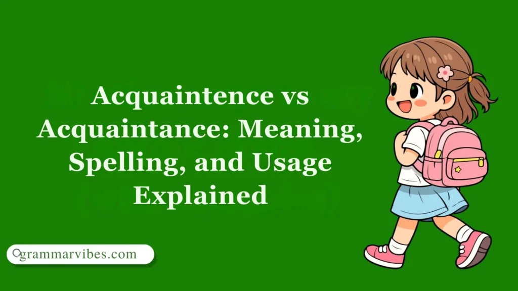 Acquaintence vs Acquaintance: Meaning, Spelling, and Usage Explained