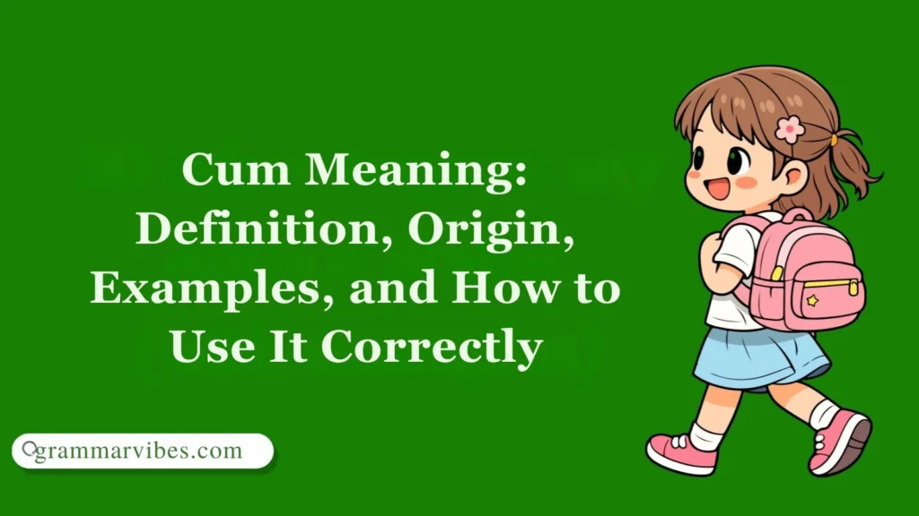 Cum Meaning: Definition, Origin, Examples, and How to Use It Correctly