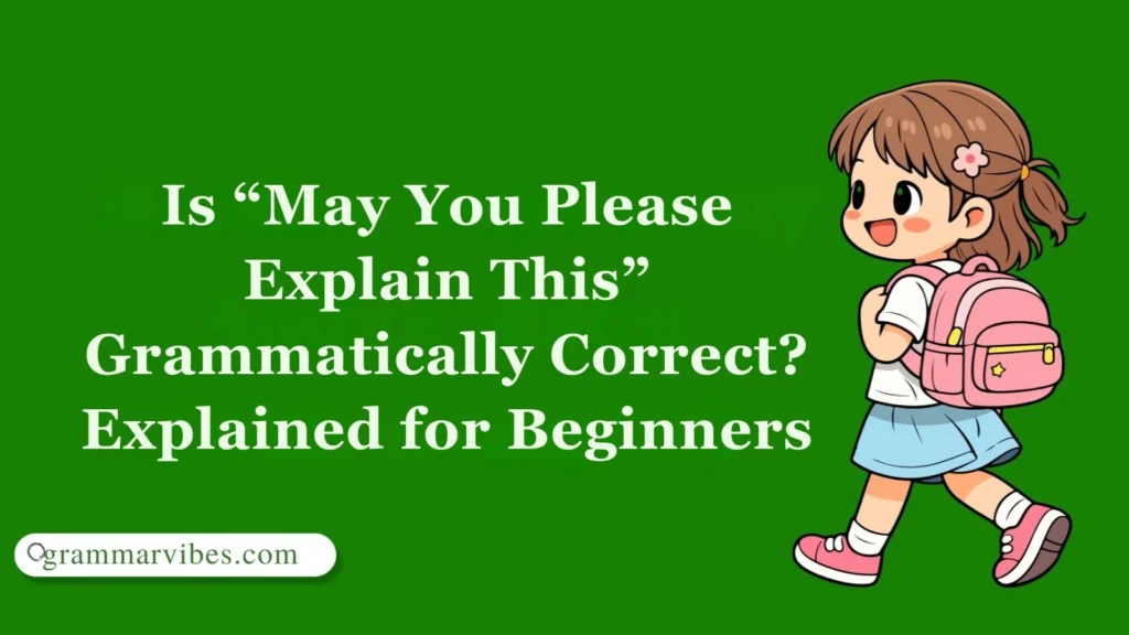 Is “May You Please Explain This” Grammatically Correct? Explained for Beginners
